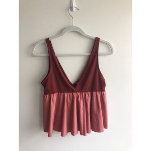 Urban Outfitters Maroon and Pink Top, Medium